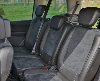 Interior of Volkswagen Sharan for hire in Montenegro. A Great 7-seater car with a Automatic transmission.