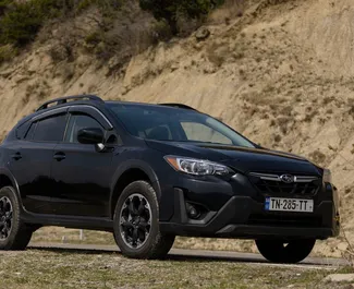 Frontvisning av en leiebil Subaru Crosstrek i Tbilisi, Georgia ✓ Bil #9878. ✓ Automatisk TM ✓ 0 anmeldelser.