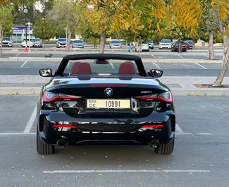 BMW 420i Cabrio udlejning. Komfort, Premium, Cabrio Bil til udlejning i De Forenede Arabiske Emirater ✓ Depositum på 2500 AED ✓ TPL forsikringsmuligheder.
