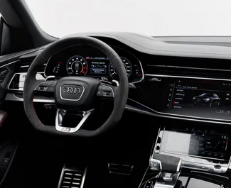 Bensin 4,0L motor i Audi RS Q8 2023 för uthyrning i Dubai.