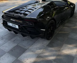 Interior of Lamborghini Huracan for hire in the UAE. A Great 2-seater car with a Automatic transmission.