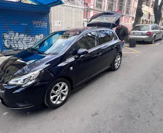 Interior of Opel Corsa for hire in Bulgaria. A Great 5-seater car with a Manual transmission.