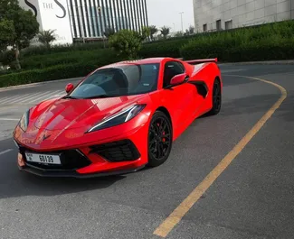 Chevrolet Corvette 2025 car hire in the UAE, featuring ✓ Petrol fuel and 655 horsepower ➤ Starting from 1020 AED per day.