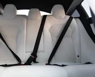 Салон Tesla Model 3 для аренды в ОАЭ. Отличный 5-местный автомобиль. ✓ Коробка Автомат.