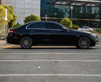 Interior of Mercedes-Benz C200 for hire in the UAE. A Great 5-seater car with a Automatic transmission.