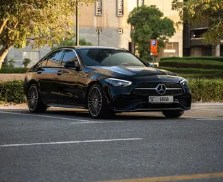 Front view of a rental Mercedes-Benz C200 in Dubai, UAE ✓ Car #14514. ✓ Automatic TM ✓ 0 reviews.