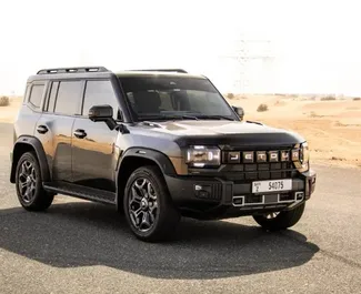 Jetour T2 2025 available for rent in Dubai, with 250 km/day mileage limit.