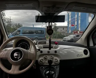 Petrol 1.4L engine of Fiat 500 2015 for rental in Tbilisi.