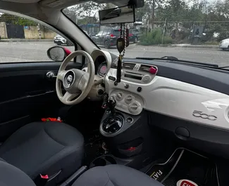 Interior of Fiat 500 for hire in Georgia. A Great 2-seater car with a Automatic transmission.