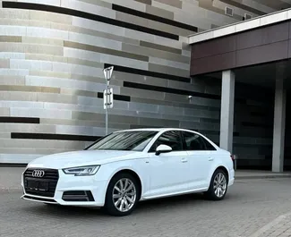 Vista frontal de um aluguel Audi A4 em Minsk, Bielorrússia ✓ Carro #15024. ✓ Transmissão Automático TM ✓ 0 avaliações.