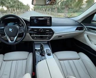 Interior of BMW 530d for hire in Spain. A Great 5-seater car with a Automatic transmission.