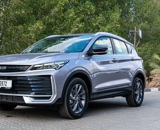 Kiralık bir Geely Coolray Dubai'de, BAE ön görünümü ✓ Araç #15381. ✓ Otomatik TM ✓ 0 yorumlar.