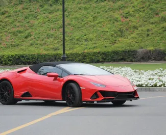 Lamborghini Huracan Perfomante Spider 대여. 아랍에미리트에서에서 대여 가능한 프리미엄, 럭셔리, 카브리오 차량 ✓ 3000 AED의 보증금 ✓ [] 보험 옵션.