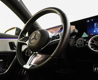 Interior of Mercedes-Benz CLA-Class for hire in the UAE. A Great 5-seater car with a Automatic transmission.