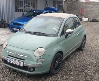 Nomas automašīnas priekšskats Fiat 500 Cabrio Tbilisi, Gruzija ✓ Automašīna #15273. ✓ Pārnesumu kārba Automātiskais TM ✓ Atsauksmes 0.