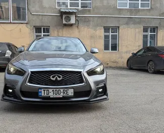 Front view of a rental Infiniti Q50 in Tbilisi, Georgia ✓ Car #15464. ✓ Automatic TM ✓ 0 reviews.