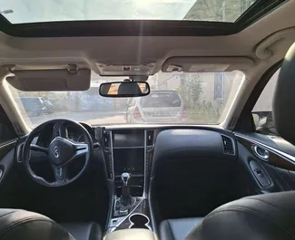 Interior of Infiniti Q50 for hire in Georgia. A Great 5-seater car with a Automatic transmission.