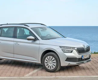 Front view of a rental Skoda Kamiq in Budva, Montenegro ✓ Car #15823. ✓ Automatic TM ✓ 0 reviews.