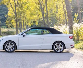 Audi A3 Cabrio 2019 automobilio nuoma Juodkalnijoje, savybės ✓ Benzinas degalai ir 114 arklio galios ➤ Nuo 93 EUR per dieną.