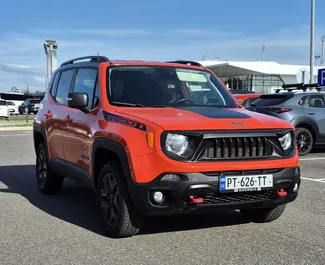 Front view of a rental Jeep Renegade in Kutaisi, Georgia ✓ Car #15527. ✓ Automatic TM ✓ 0 reviews.