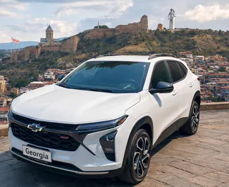 Chevrolet Trax 2025 car hire in Georgia, featuring ✓ Petrol fuel and 145 horsepower ➤ Starting from 130 GEL per day.