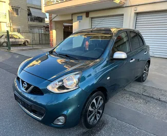 レンタルのNissan Micraの正面ビュー、テッサロニキにて, ギリシャ ✓ 車両番号#15750。✓ マニュアルトランスミッション ✓ 0のレビュー。