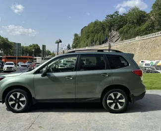 Subaru Forester 2017 automobilio nuoma Gruzijoje, savybės ✓ Benzinas degalai ir 176 arklio galios ➤ Nuo 90 GEL per dieną.