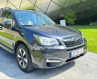 Priekinė automobilio, kurį nuomojate Subaru Forester Tbilisyje, Gruzija vaizdas ✓ Automobilis #15698. ✓ Pavarų dėžė Automatinis TM ✓ Atsiliepimai 0.