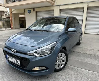Přední pohled na pronájem Hyundai i20 v Soluni, Řecko ✓ Auto č. 15754. ✓ Převodovka Manuální TM ✓ Recenze 0.