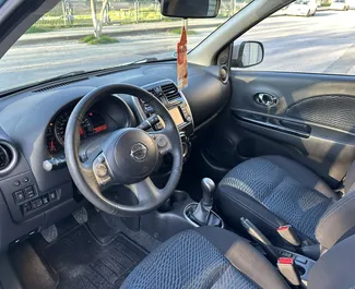 Interior of Nissan Micra for hire in Greece. A Great 5-seater car with a Manual transmission.