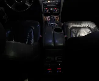 Interior of Audi Q7 for hire in Albania. A Great 7-seater car with a Automatic transmission.