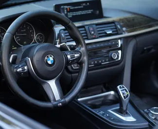 BMW 428i Cabrio 2016 autóbérlés Grúziában, jellemzők ✓ Benzin üzemanyag és 245 lóerő ➤ Napi 200 GEL-tól kezdődően.
