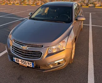 Front view of a rental Chevrolet Cruze in Durres, Albania ✓ Car #16078. ✓ Automatic TM ✓ 0 reviews.