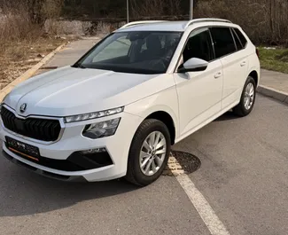 Front view of a rental Skoda Kamiq in Becici, Montenegro ✓ Car #15995. ✓ Automatic TM ✓ 0 reviews.
