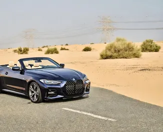 Framvy av en hyrbil BMW 435i Cabrio i Dubai, Förenade Arabemiraten ✓ Bil #16000. ✓ Växellåda Automatisk TM ✓ 0 recensioner.