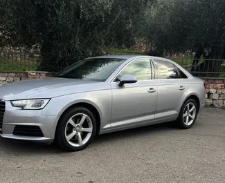 Predný pohľad na prenajaté auto Audi A4 v v Bečiči, Čierna Hora ✓ Auto č. 12158. ✓ Prevodovka Automatické TM ✓ Hodnotenia 0.