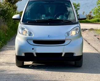 Front view of a rental Smart Fortwo in Budva, Montenegro ✓ Car #16121. ✓ Automatic TM ✓ 0 reviews.