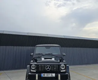 Front view of a rental Mercedes-Benz G500 in Tbilisi, Georgia ✓ Car #16145. ✓ Automatic TM ✓ 0 reviews.