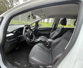 Interior of Geely GX3 pro for hire in Morocco. A Great 5-seater car with a Automatic transmission.