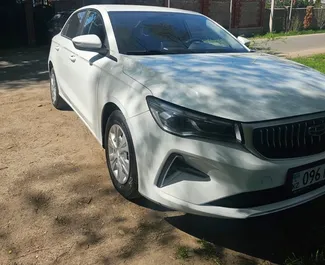 Geely Emgrand 2024 car hire in Kazakhstan, featuring ✓ Petrol fuel and  horsepower ➤ Starting from 21500 KZT per day.