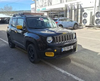 Front view of a rental Jeep Renegade in Tbilisi, Georgia ✓ Car #15618. ✓ Manual TM ✓ 0 reviews.