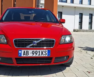 Front view of a rental Volvo S40 at Tirana airport, Albania ✓ Car #10002. ✓ Manual TM ✓ 0 reviews.