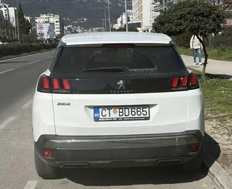 Front view of a rental Peugeot 3008 at Podgorica Airport, Montenegro ✓ Car #15718. ✓ Automatic TM ✓ 1 reviews.