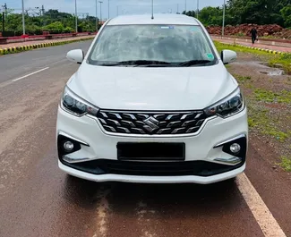 Front view of a rental Suzuki Ertiga at Goa Airport, Goa ✓ Car #16168. ✓ Manual TM ✓ 0 reviews.