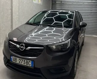 Front view of a rental Opel Crossland at Tirana airport, Albania ✓ Car #16266. ✓ Automatic TM ✓ 0 reviews.