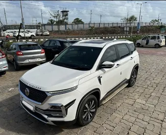 Front view of a rental MG Hector at Goa Airport, Goa ✓ Car #16182. ✓ Automatic TM ✓ 0 reviews.