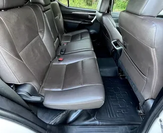 Interior of Toyota Fortuner for hire in Goa. A Great 7-seater car with a Automatic transmission.