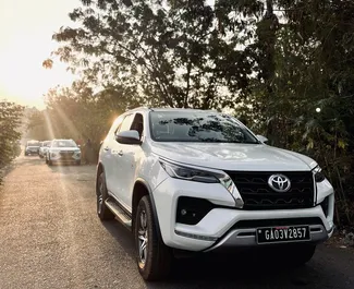 Front view of a rental Toyota Fortuner at Goa Airport, Goa ✓ Car #16171. ✓ Automatic TM ✓ 0 reviews.