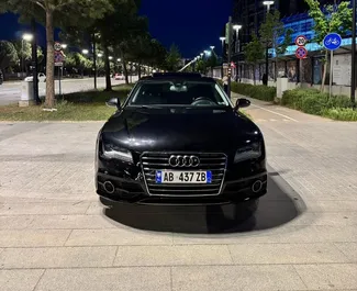 Vista frontal de un Audi A7 de alquiler en Tirana, Albania ✓ Coche n.º 16430. ✓ Automático TM ✓ 0 opiniones.