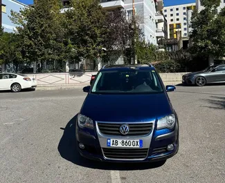 Front view of a rental Volkswagen Touran in Tirana, Albania ✓ Car #16437. ✓ Automatic TM ✓ 0 reviews.
